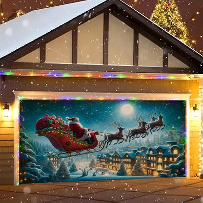 Shineful Garage Door Banner Decoration Santa's Magical Sleigh Ride