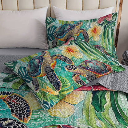 Shineful All Season Quilt 3-Piece Set - Sea Turtle Oasis