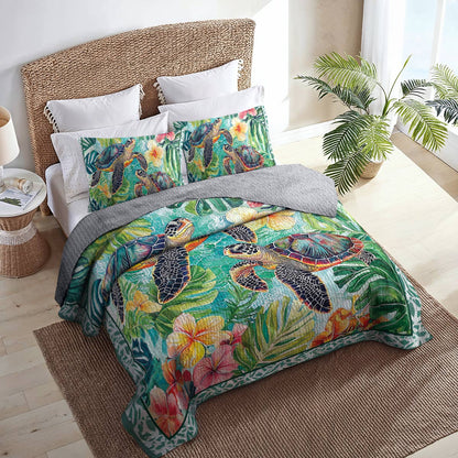 Shineful All Season Quilt 3-Piece Set - Sea Turtle Oasis