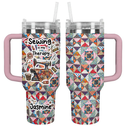 Shineful Tumbler Personalized Sewing Is Therapy