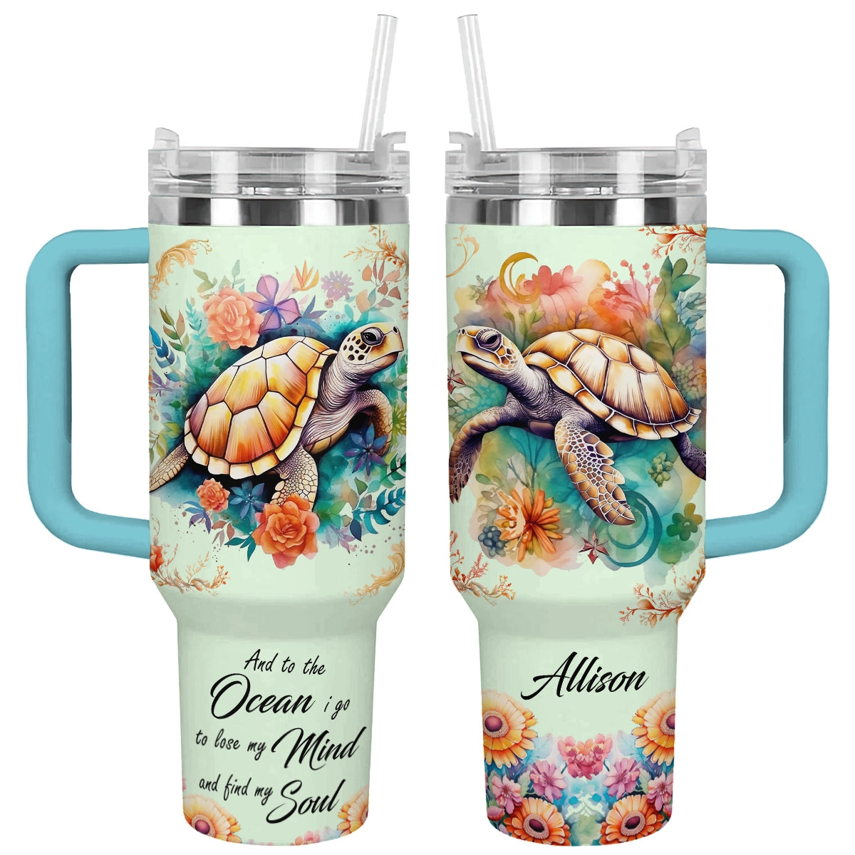 Shineful Tumbler Orange Coral Turtle