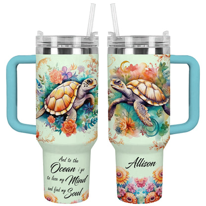 Shineful Tumbler Orange Coral Turtle