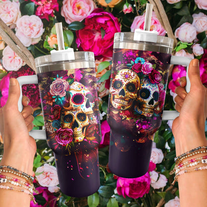 Shineful Glossy Tumbler Everlasting Love Sugar Skull