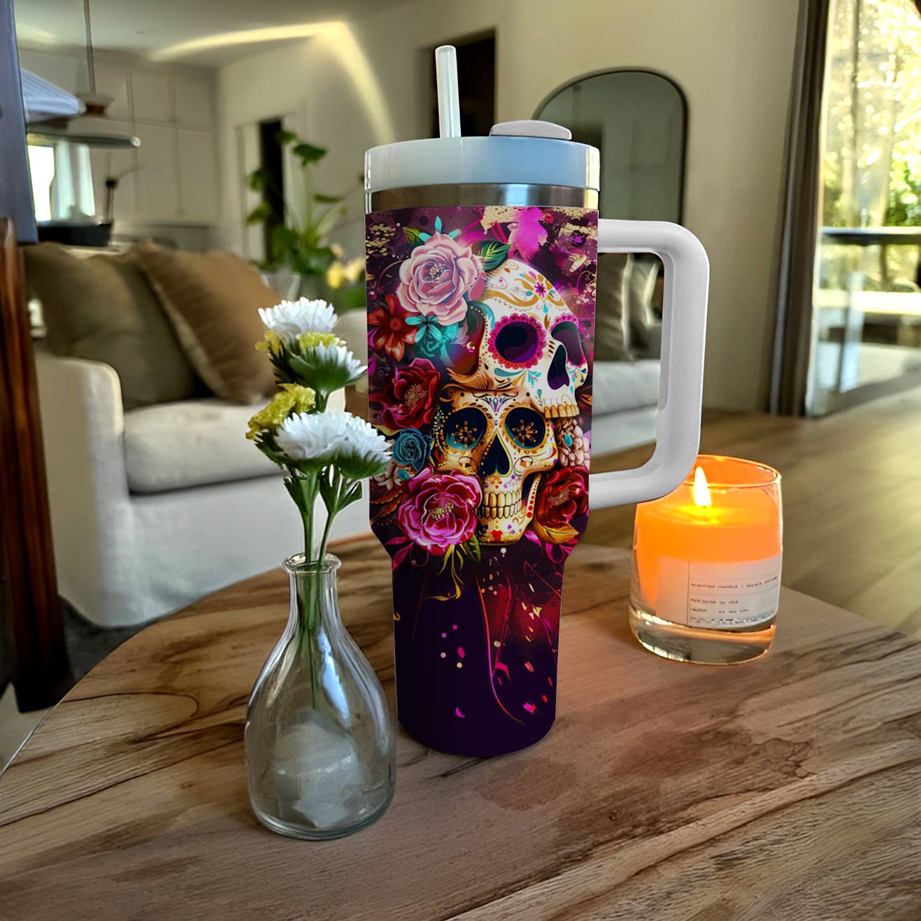 Shineful Glossy Tumbler Everlasting Love Sugar Skull