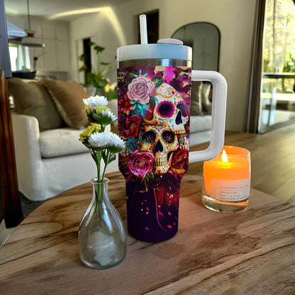 Shineful Glossy Tumbler Everlasting Love Sugar Skull
