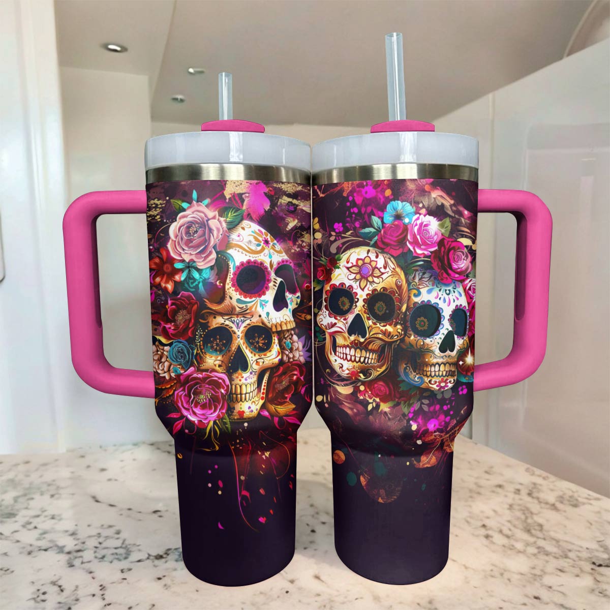 Shineful Glossy Tumbler Everlasting Love Sugar Skull