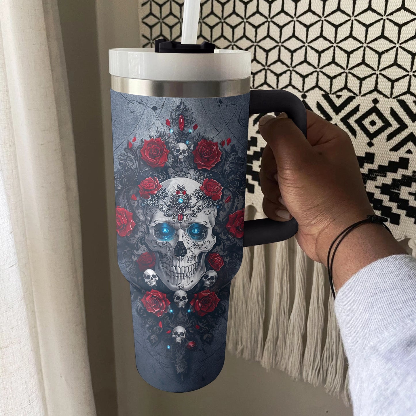 Shineful Tumbler Skull Gothic Rose