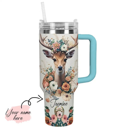 Shineful Tumbler Floral Deer