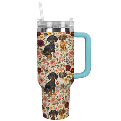 Shineful Tumbler Floral Dachshunds Ver5