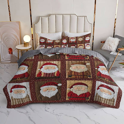 Shineful Flat Print All Season Quilt 3-Piece Set Darling Santa Claus