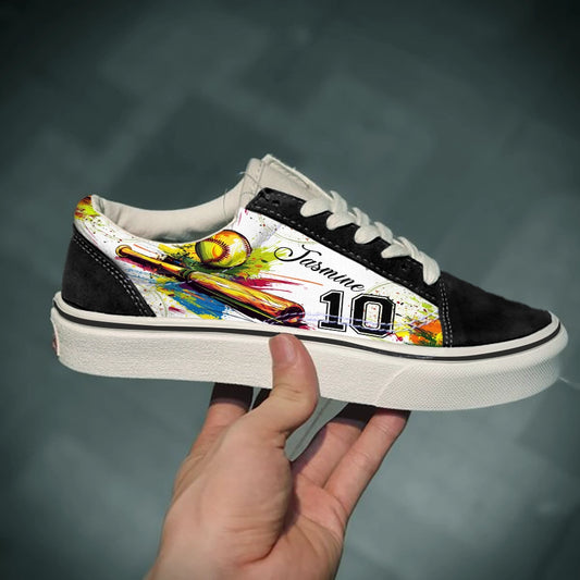 Shineful Sneakers Personalized Vibrant Softball