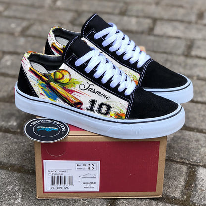 Shineful Sneakers Personalized Vibrant Softball