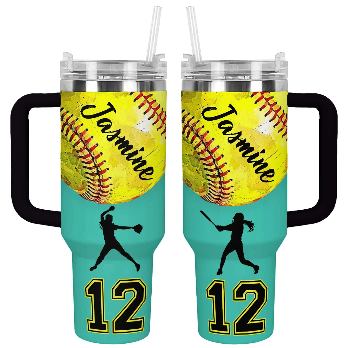 Shineful Tumbler Personalized I Love Softball