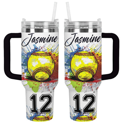 Shineful Tumbler Personalized Splash Softball