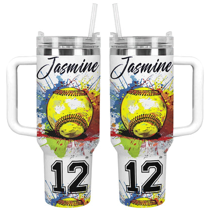 Shineful Tumbler Personalized Splash Softball