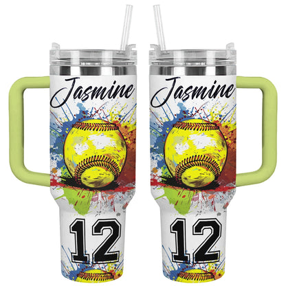 Shineful Tumbler Personalized Splash Softball