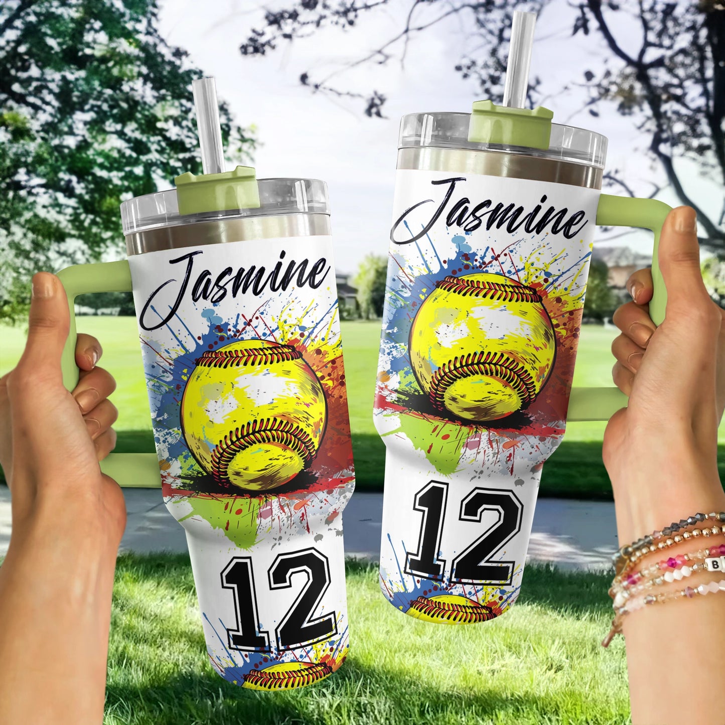 Shineful Tumbler Personalized Splash Softball