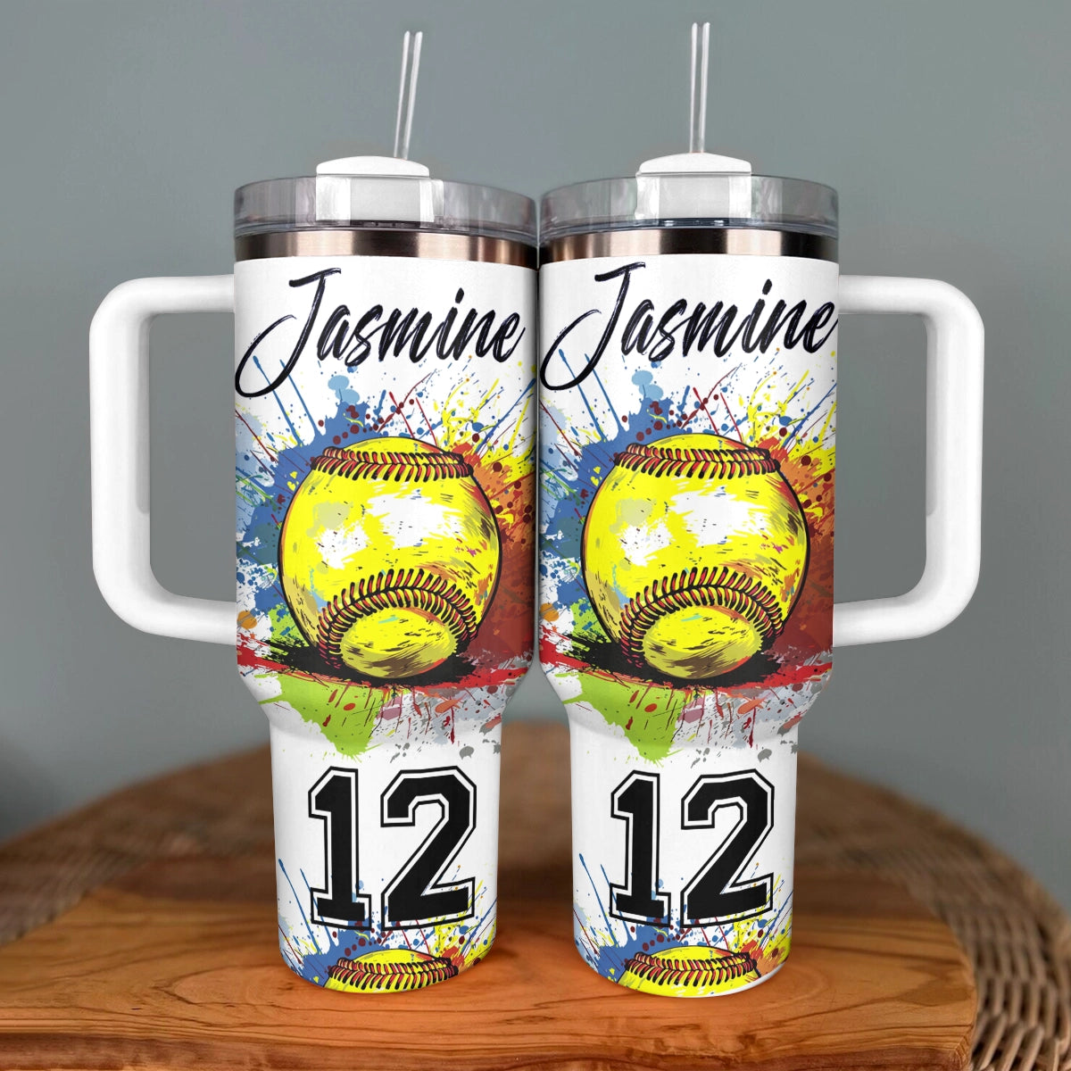 Shineful Tumbler Personalized Splash Softball