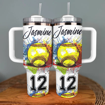 Shineful Tumbler Personalized Splash Softball