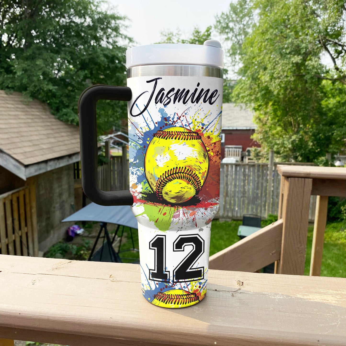 Shineful Tumbler Personalized Splash Softball
