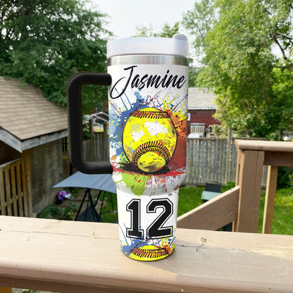 Shineful Tumbler Personalized Splash Softball
