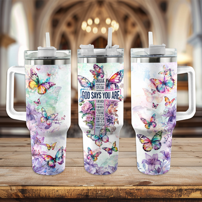 Shineful Tumbler Christian Butterfly