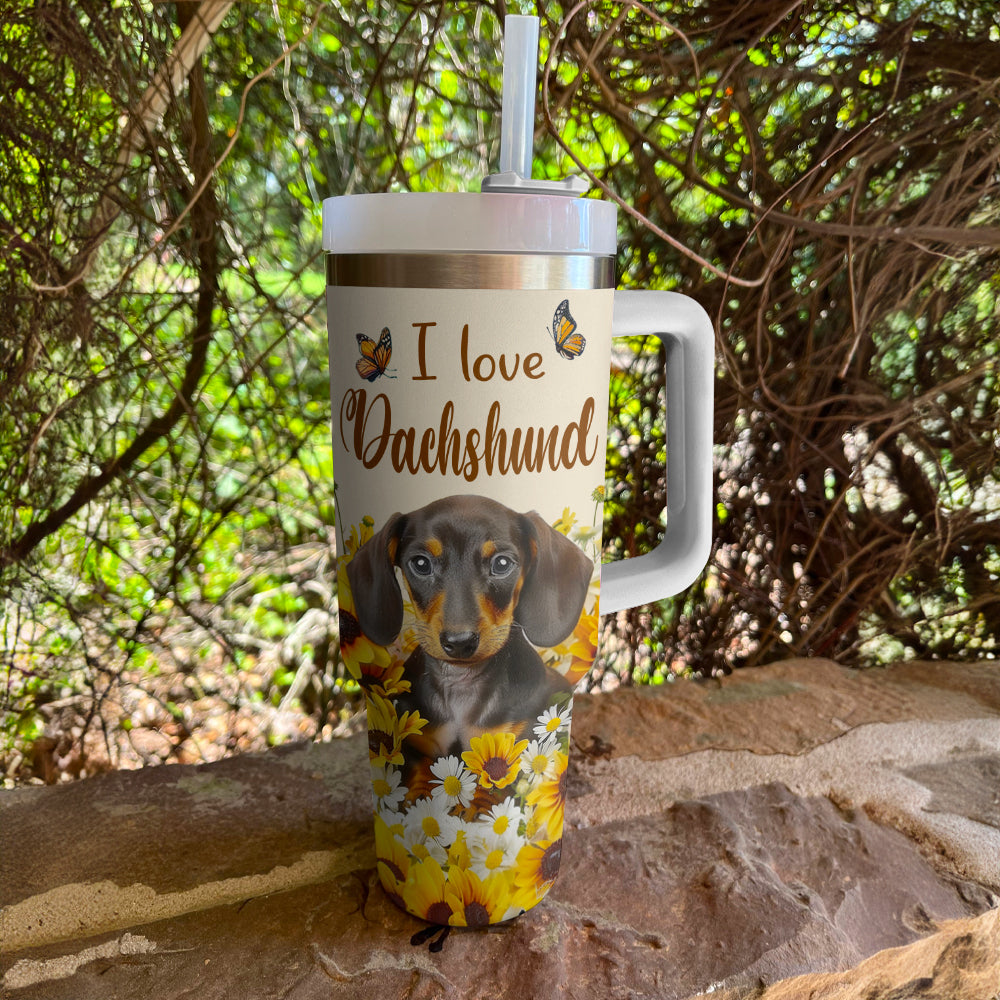 Shineful Tumbler Dachshund Sunflower Serenity
