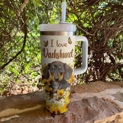 Shineful Tumbler Dachshund Sunflower Serenity