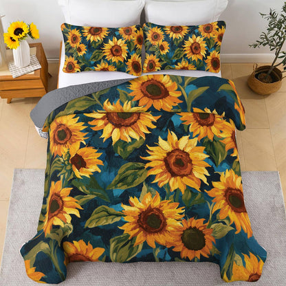 Shineful All Season Quilt 3-Piece Set - Sunflower Dream