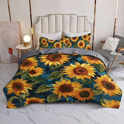 Shineful All Season Quilt 3-Piece Set - Sunflower Dream