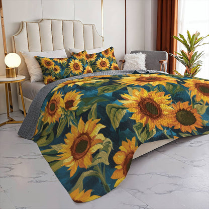 Shineful All Season Quilt 3-Piece Set - Sunflower Dream
