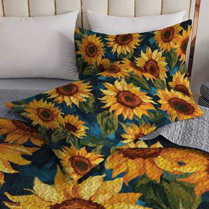 Shineful All Season Quilt 3-Piece Set - Sunflower Dream