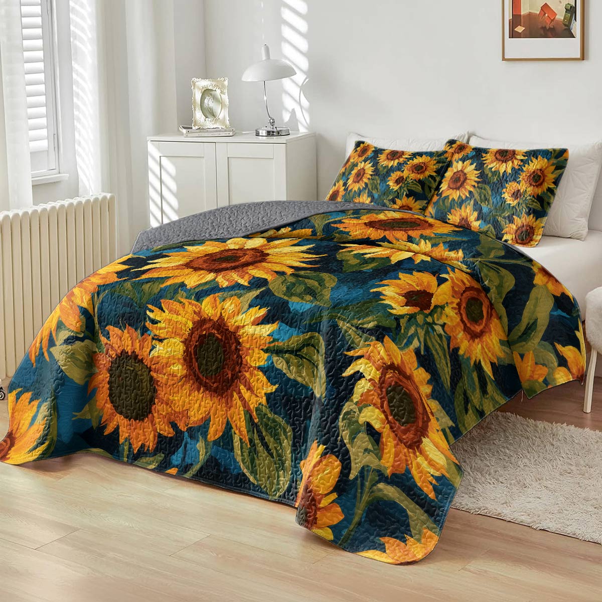 Shineful All Season Quilt 3-Piece Set - Sunflower Dream