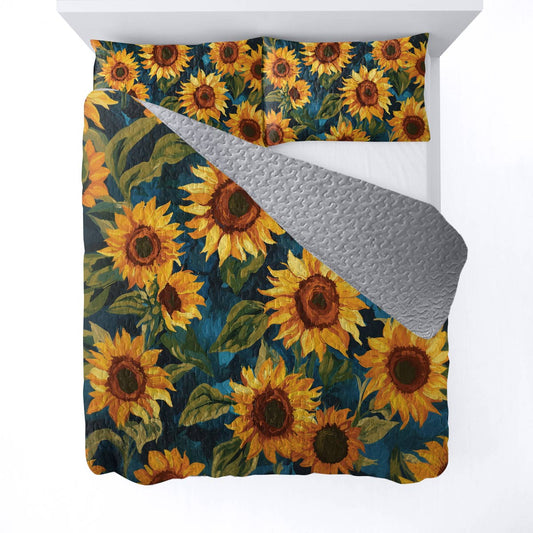 Shineful All Season Quilt 3-Piece Set - Sunflower Dream