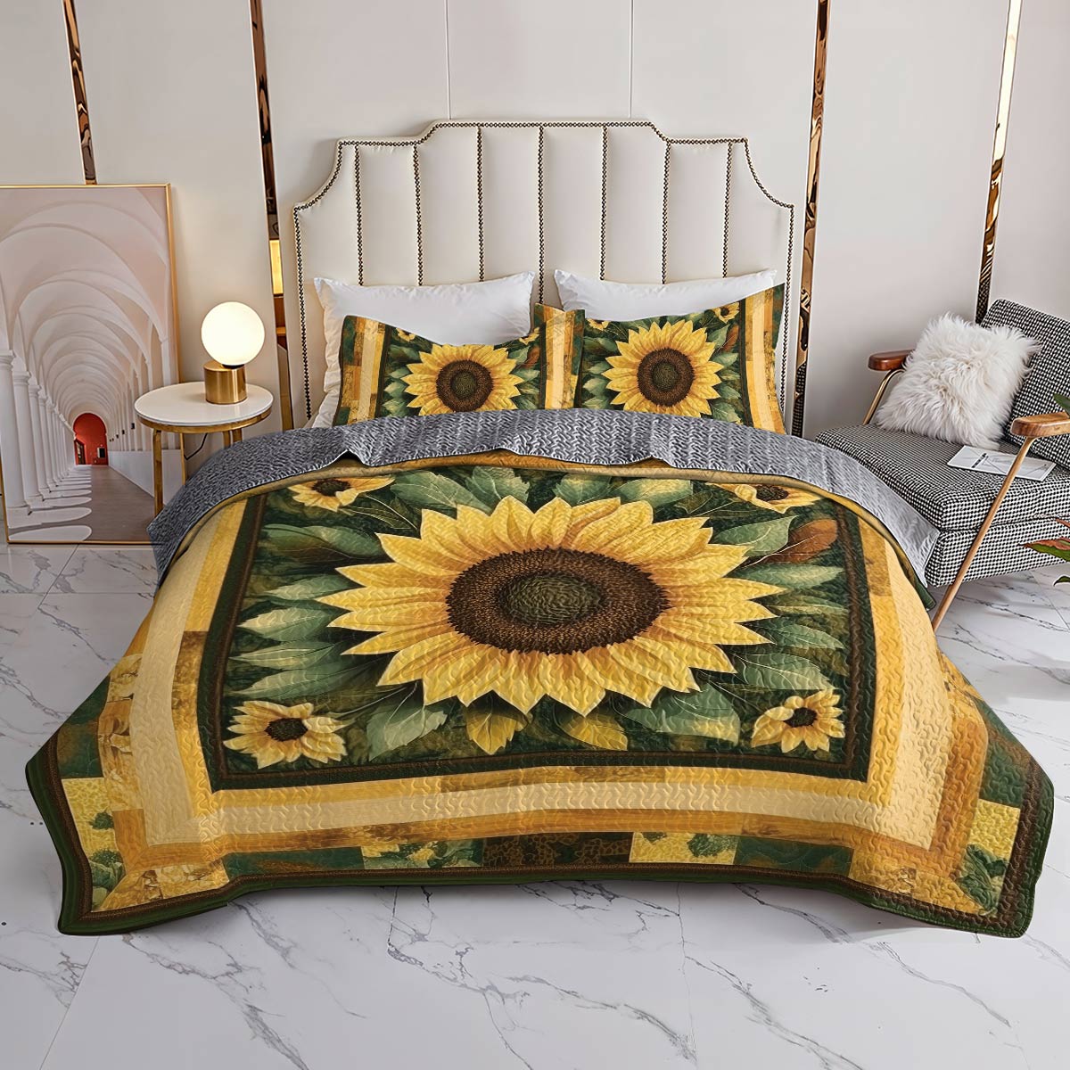 Shineful All Season Quilt 3-Piece Set - Sunflower Serenity