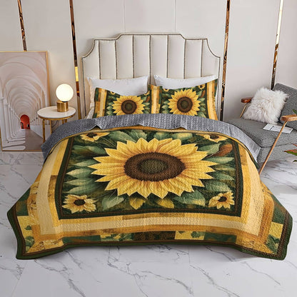 Shineful All Season Quilt 3-Piece Set - Sunflower Serenity