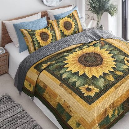 Shineful All Season Quilt 3-Piece Set - Sunflower Serenity