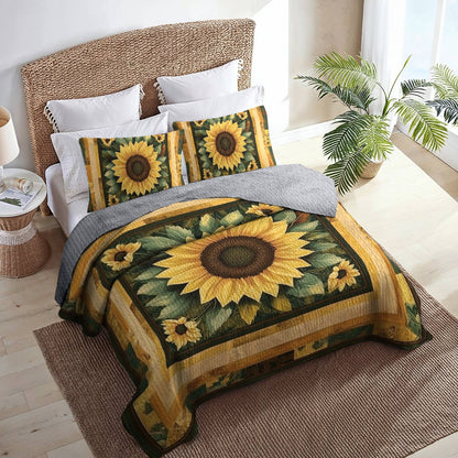 Shineful All Season Quilt 3-Piece Set - Sunflower Serenity