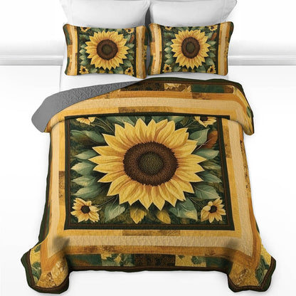 Shineful All Season Quilt 3-Piece Set - Sunflower Serenity