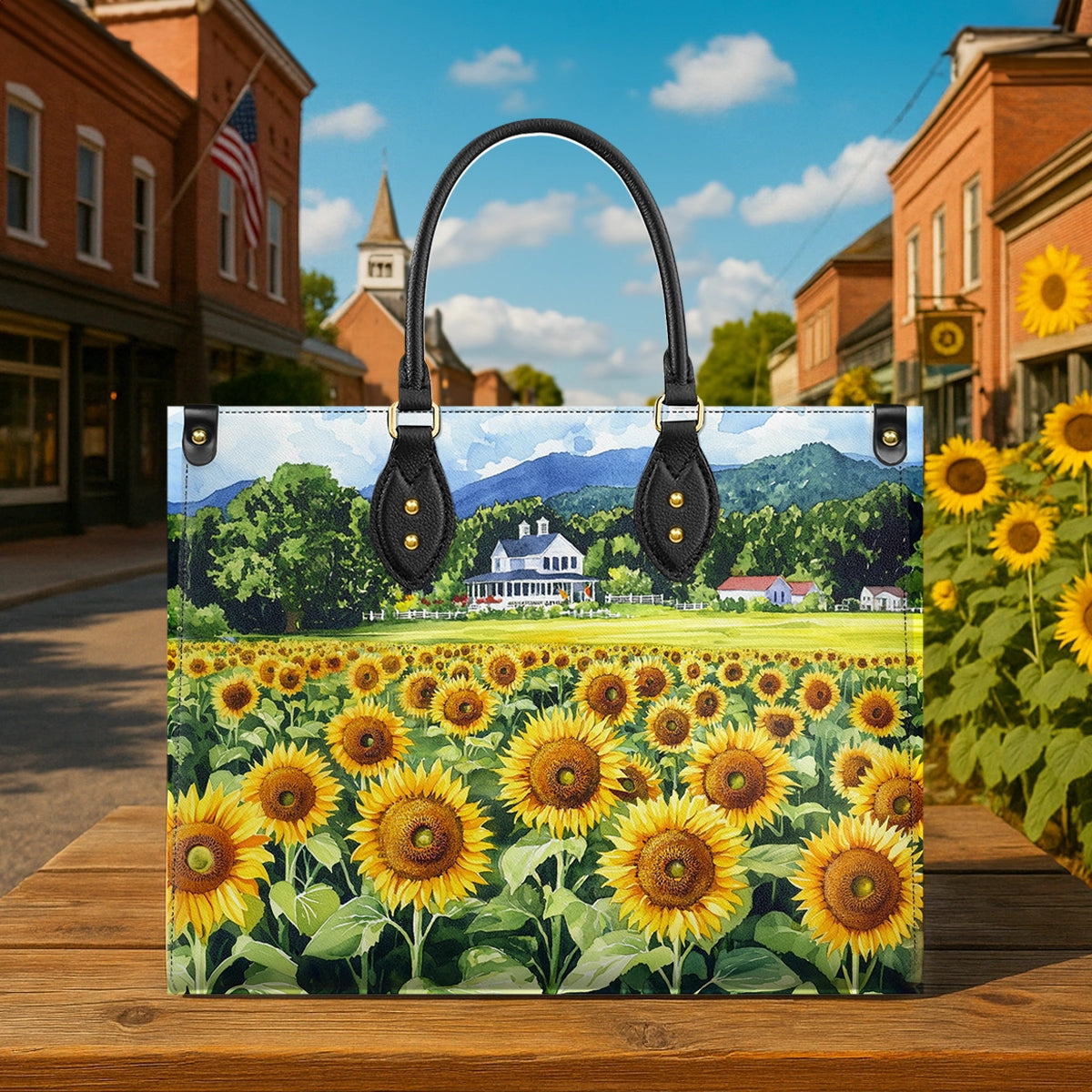 Shineful Leather Bag Sunflower Farmhouse Glory