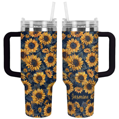 Shineful Tumbler Personalized Sunflower Majesty