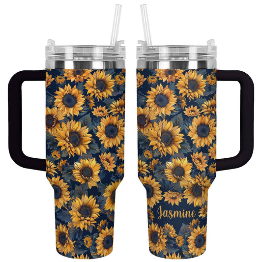 Shineful Tumbler Personalized Sunflower Majesty