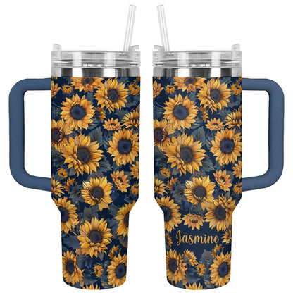 Shineful Tumbler Personalized Sunflower Majesty