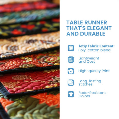 Shineful 2D Flat Print Quilted Table Runner Lucky Hearth