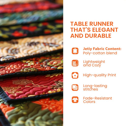 Shineful 2D Flat Print Quilted Table Runner Valentine Romantic Trip