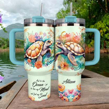 Shineful Tumbler Orange Coral Turtle