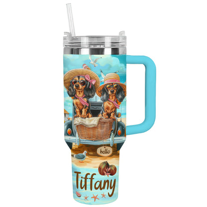 Shineful Tumbler Personalized Dachshund Sunshine Paws