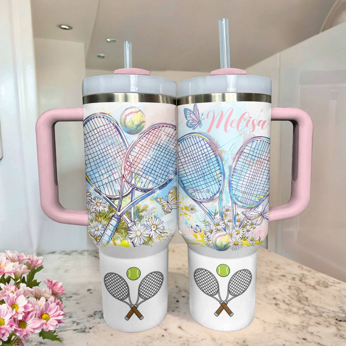 Shineful Personalized Tumbler Sweet Love Tennis