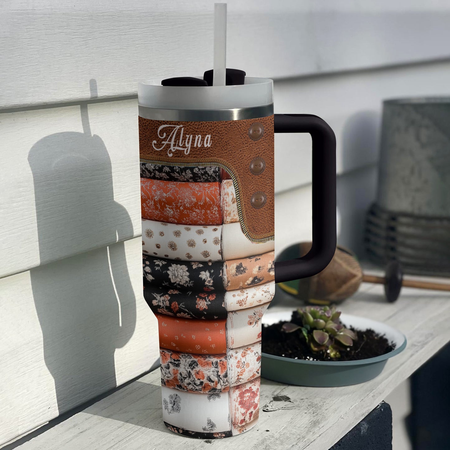 Shineful Tumbler Personalized Vintage Fabric Collection