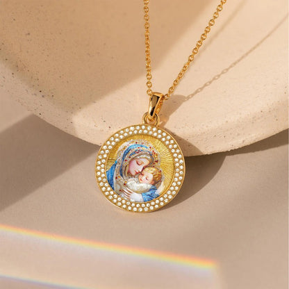 Shineful Virgin Mary Pendant Necklace Holy Embrace